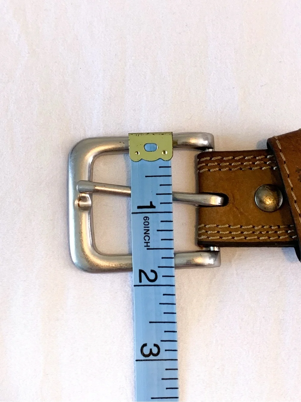 Carhartt brown leather belt men’s size 38 top grain leather silvertone buckle